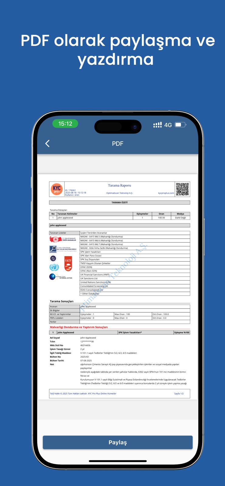 Optimalscan Mobile App